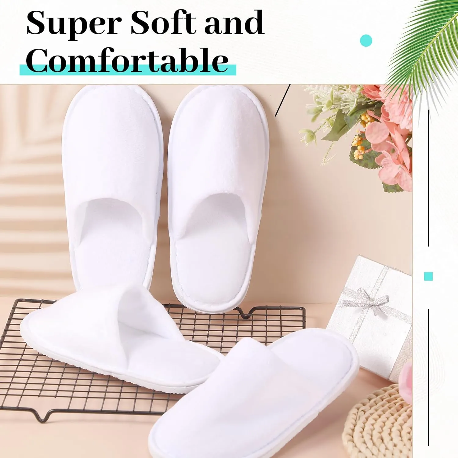 24 Pairs Kids Disposable Slippers Non Slip Closed Kids Spa Slippers Comfortable Home Slippers Disposable Spa Indoor Outdoor Slipper for 4-12 Years Old Boys Girls Party Hotel Travel(White,S)