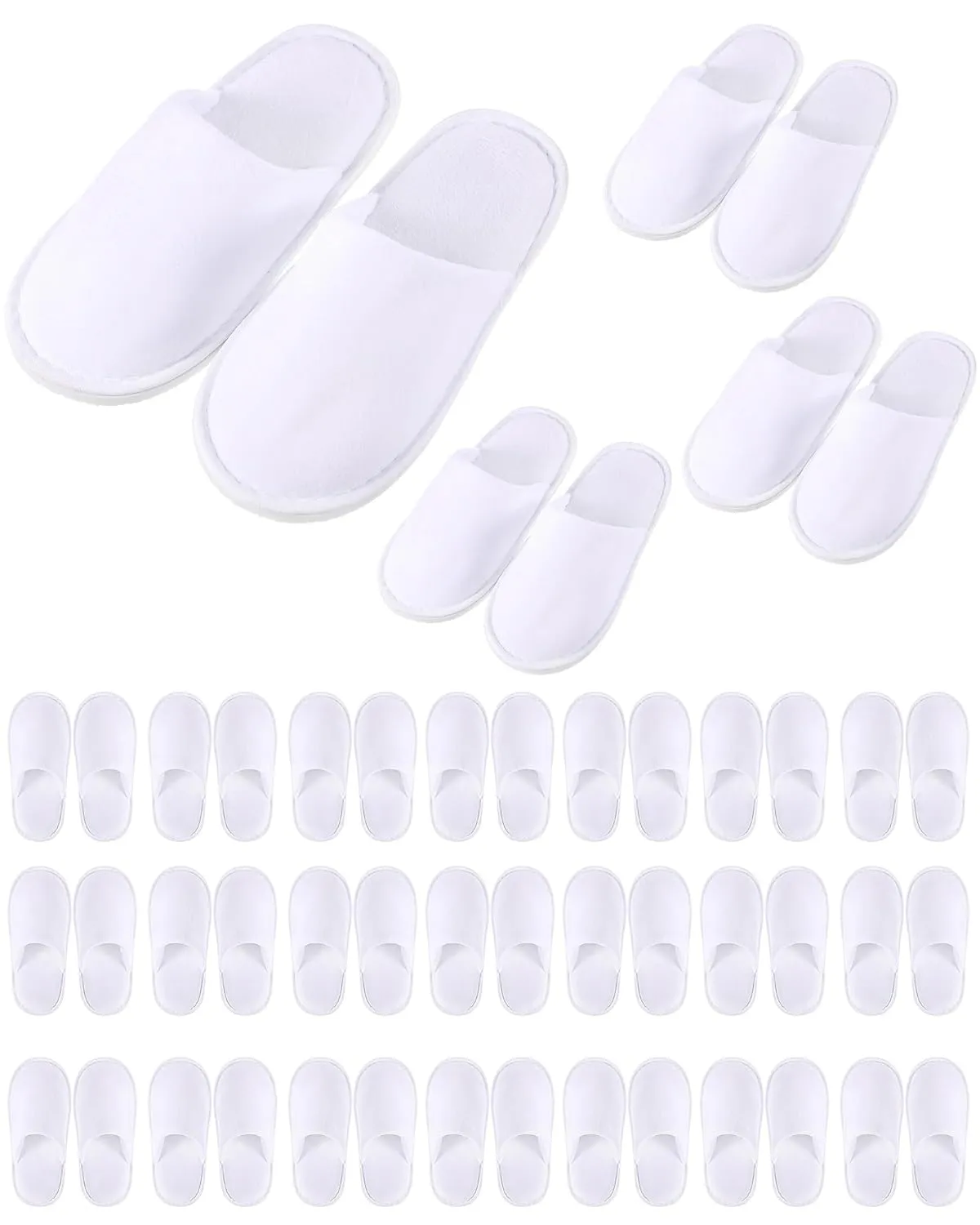 24 Pairs Kids Disposable Slippers Non Slip Closed Kids Spa Slippers Comfortable Home Slippers Disposable Spa Indoor Outdoor Slipper for 4-12 Years Old Boys Girls Party Hotel Travel(White,S)
