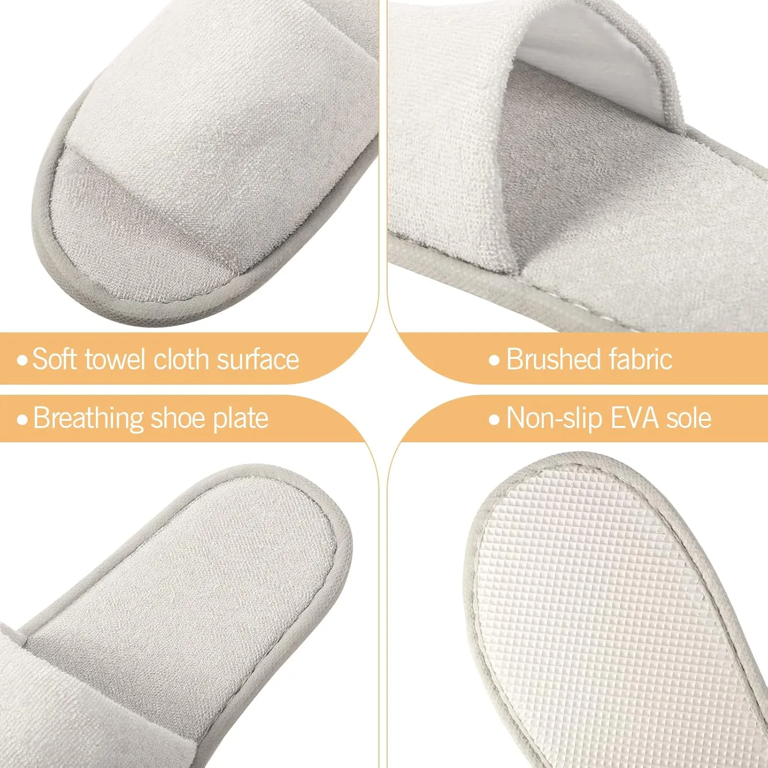24 Pairs Spa Disposable Slippers Open Toe Non Slip Slippers for Women Men Guests Hotels Home Party Housewarming