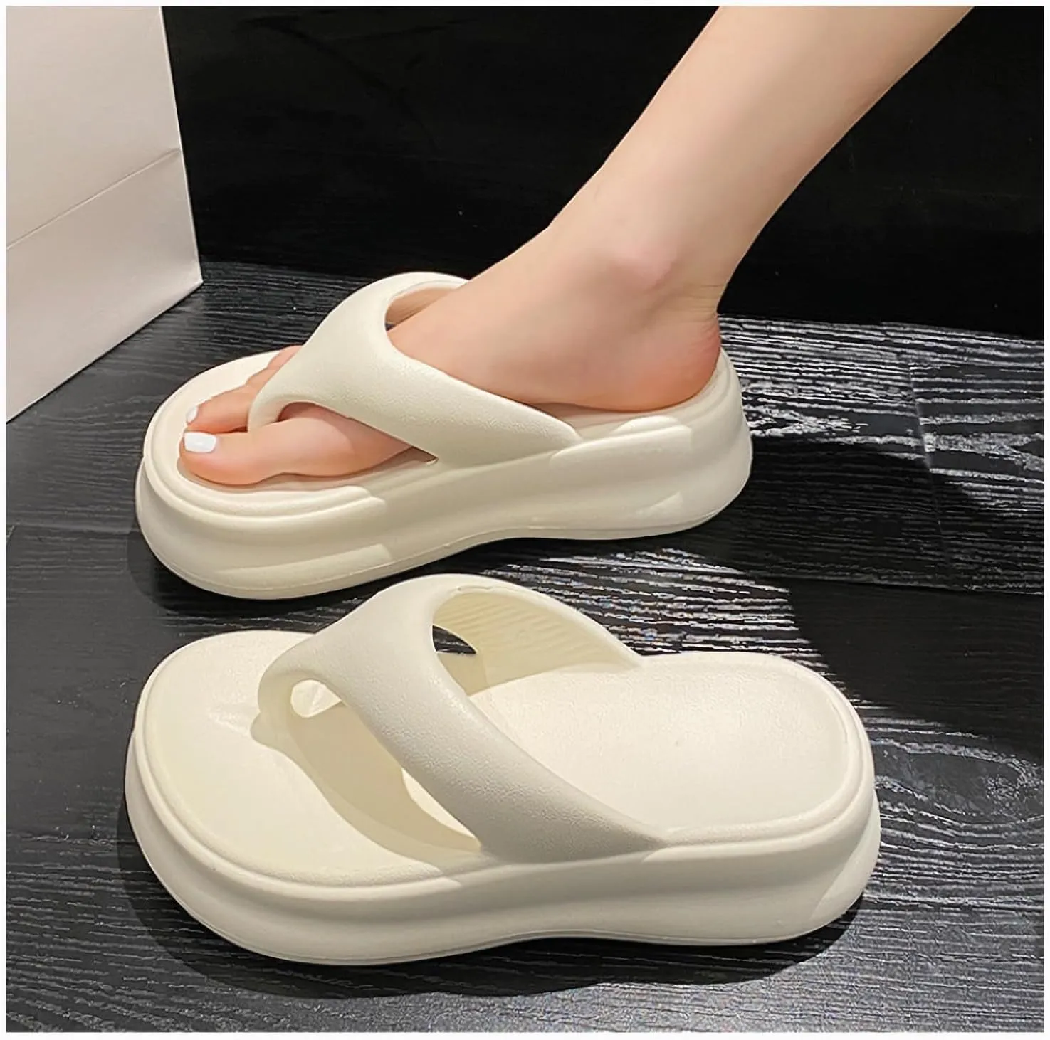7.0cm thick bottom female outer wear summer new flip-flops casual high heel slippers