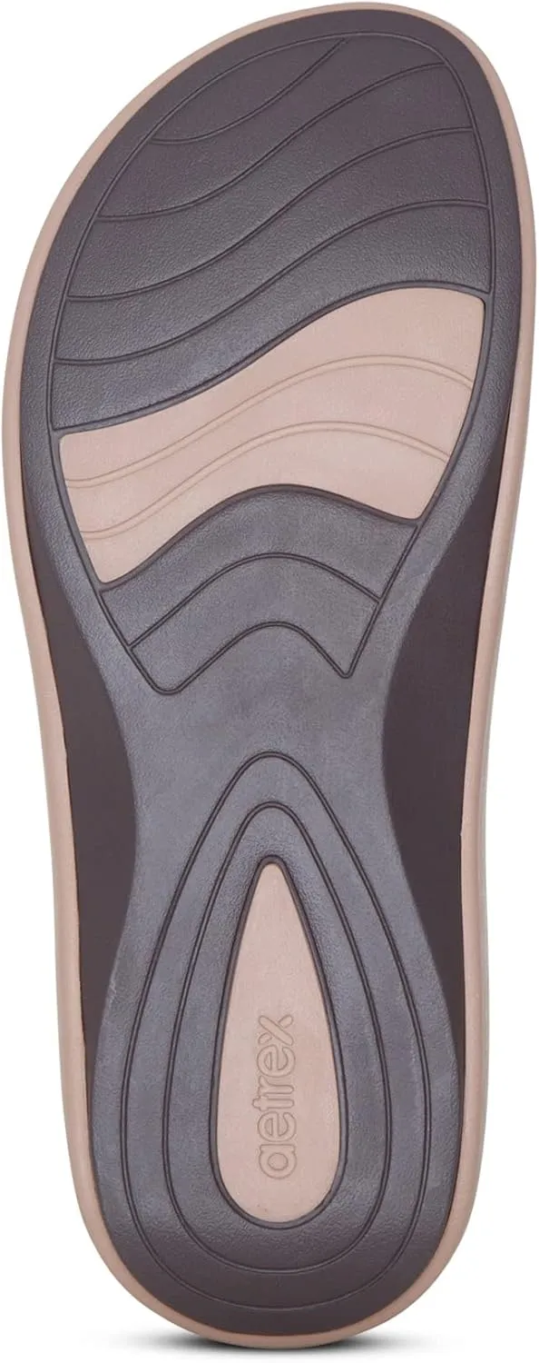 Aetrex Maui Orthopedic Flip Flops for Women Arch Support - Pressure Relief Water-friendly Shock Absorption Super Soft UltraSky EVA Foam Flip Flops