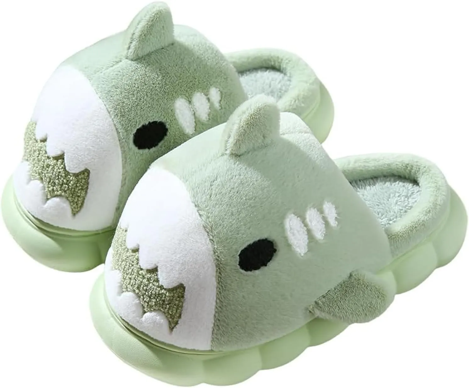 Animal Women's Cute Shark Slippers - Soft Plush, Warm Winter Home Slippers, Cotton Indoor and Outdoor Shoes