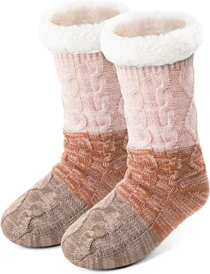 Anlisim Women Slipper Socks Non Slip Fuzzy Fluffy Thick Warm Cabin Cozy Comfy Soft Fleece Home Grips Socks
