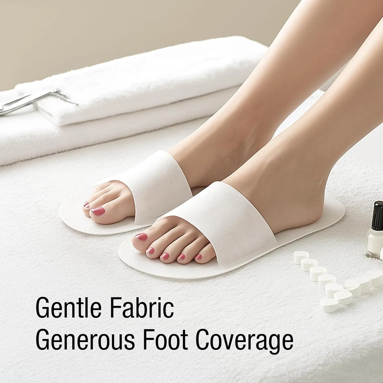 Appearus Disposable Food Guards – 1000 Pairs – Disposable Pedicure Slippers, Non-Woven Toe Protectors for Nail Polish Protection – Hygienic Single-Use Covers for Salon, Spa, Podiatry Treatments