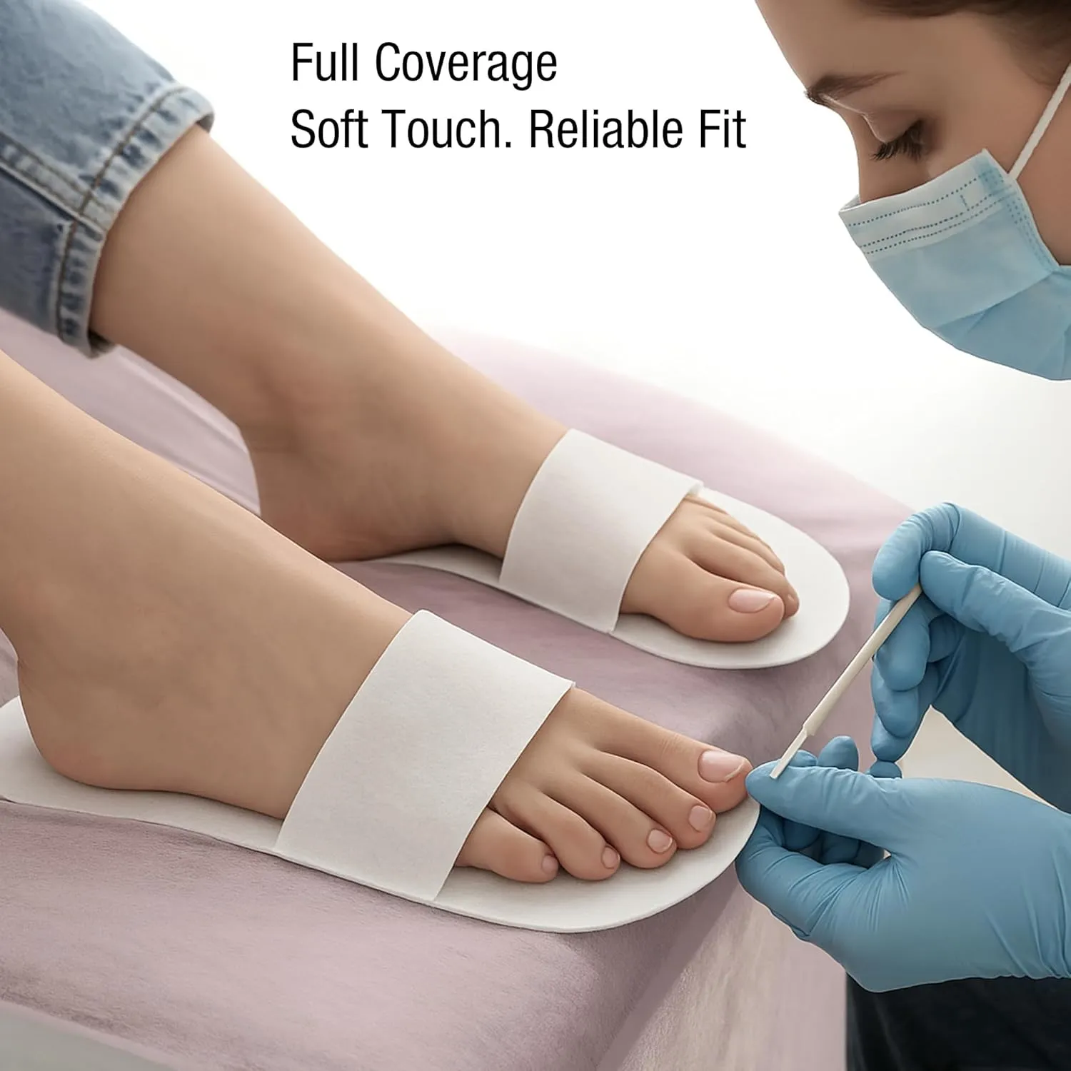 Appearus Disposable Food Guards – 1000 Pairs – Disposable Pedicure Slippers, Non-Woven Toe Protectors for Nail Polish Protection – Hygienic Single-Use Covers for Salon, Spa, Podiatry Treatments