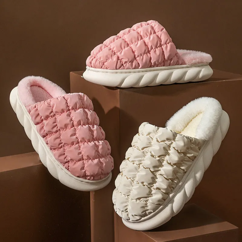 Autumn Winter New Cotton Wool Slippers Plus Velvet Warm Couple Slippers