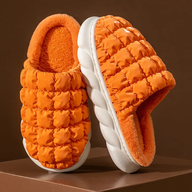 Autumn Winter New Cotton Wool Slippers Plus Velvet Warm Couple Slippers