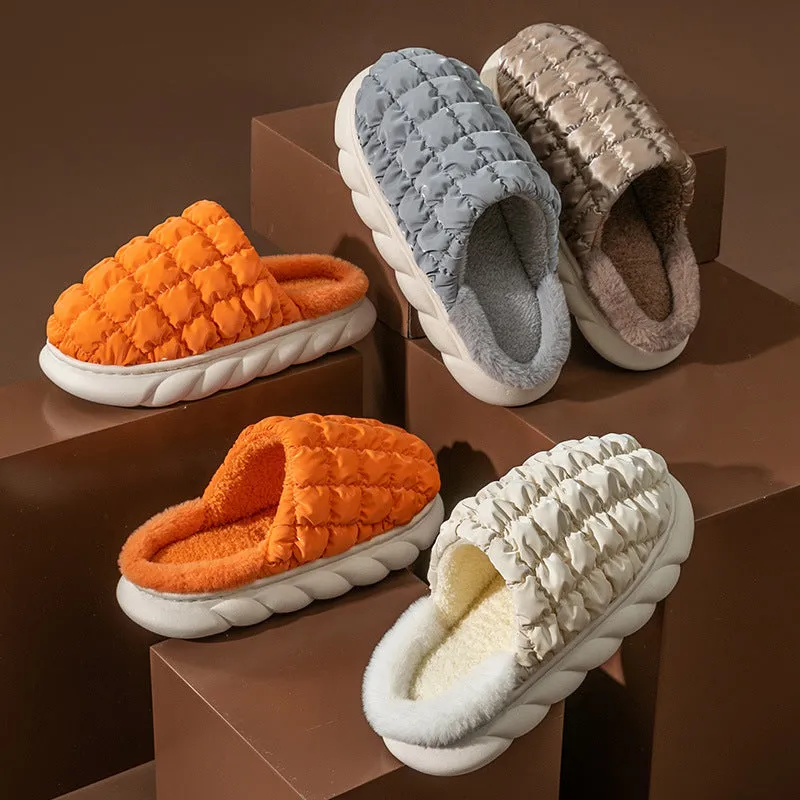 Autumn Winter New Cotton Wool Slippers Plus Velvet Warm Couple Slippers