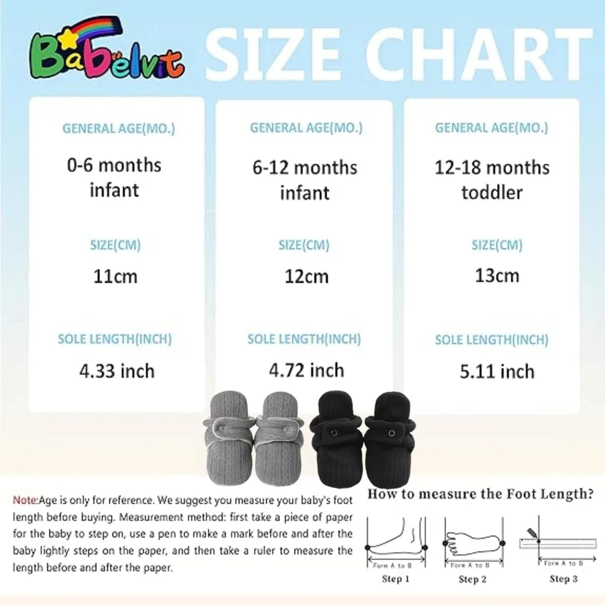 Babelvit Newborn Baby Boy Girl Soft Fleece Booties Stay On Infant Slippers Socks Shoe Non Skid Gripper Toddler First Walkers Winter Ankle Crib Shoes