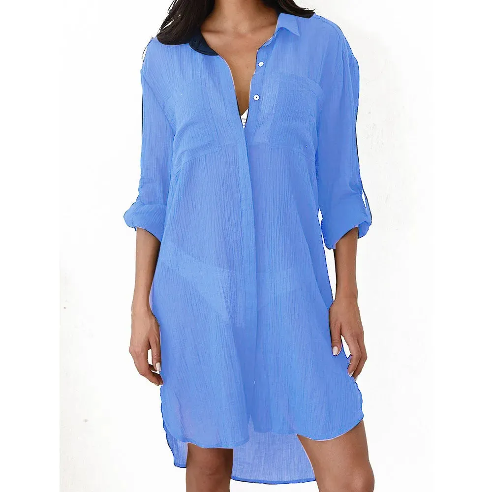 Beach Button-Up Cover-Up | Lightweight & Breezy | Perfect for Sun-Soaked Days