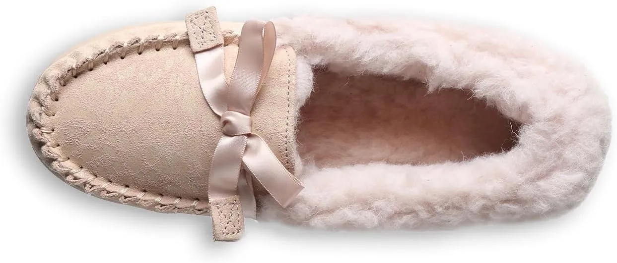 BEARPAW Womens Indio Exotic Suede Glitter Moccasin Slippers