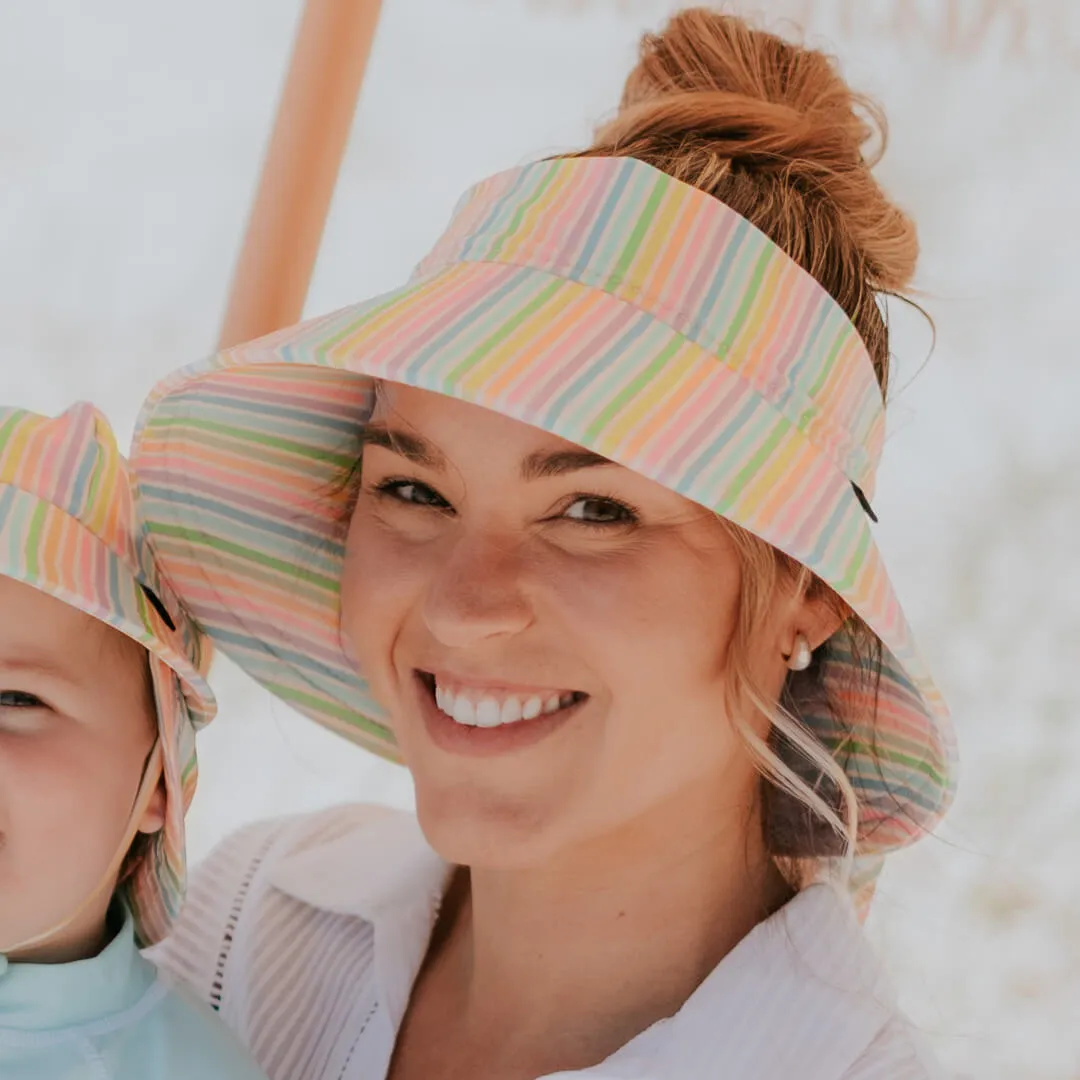 Bedhead Ladies Wide-Brimmed Swim Visor Beach Hat - Rainbow
