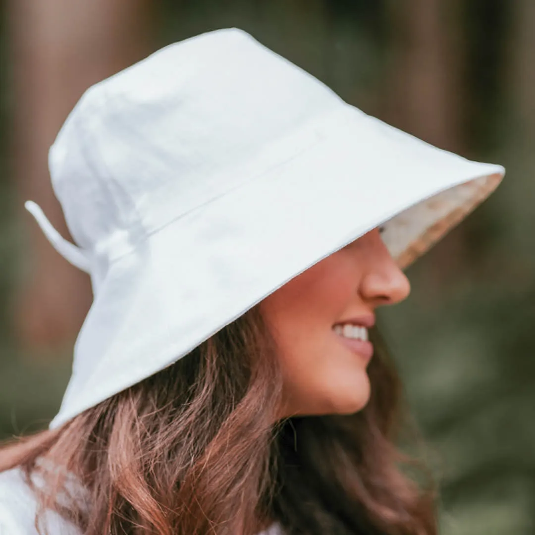 Bedhead |  'Vacationer' Reversible Ladies Sun Hat - (Wildflower / Blanc)
