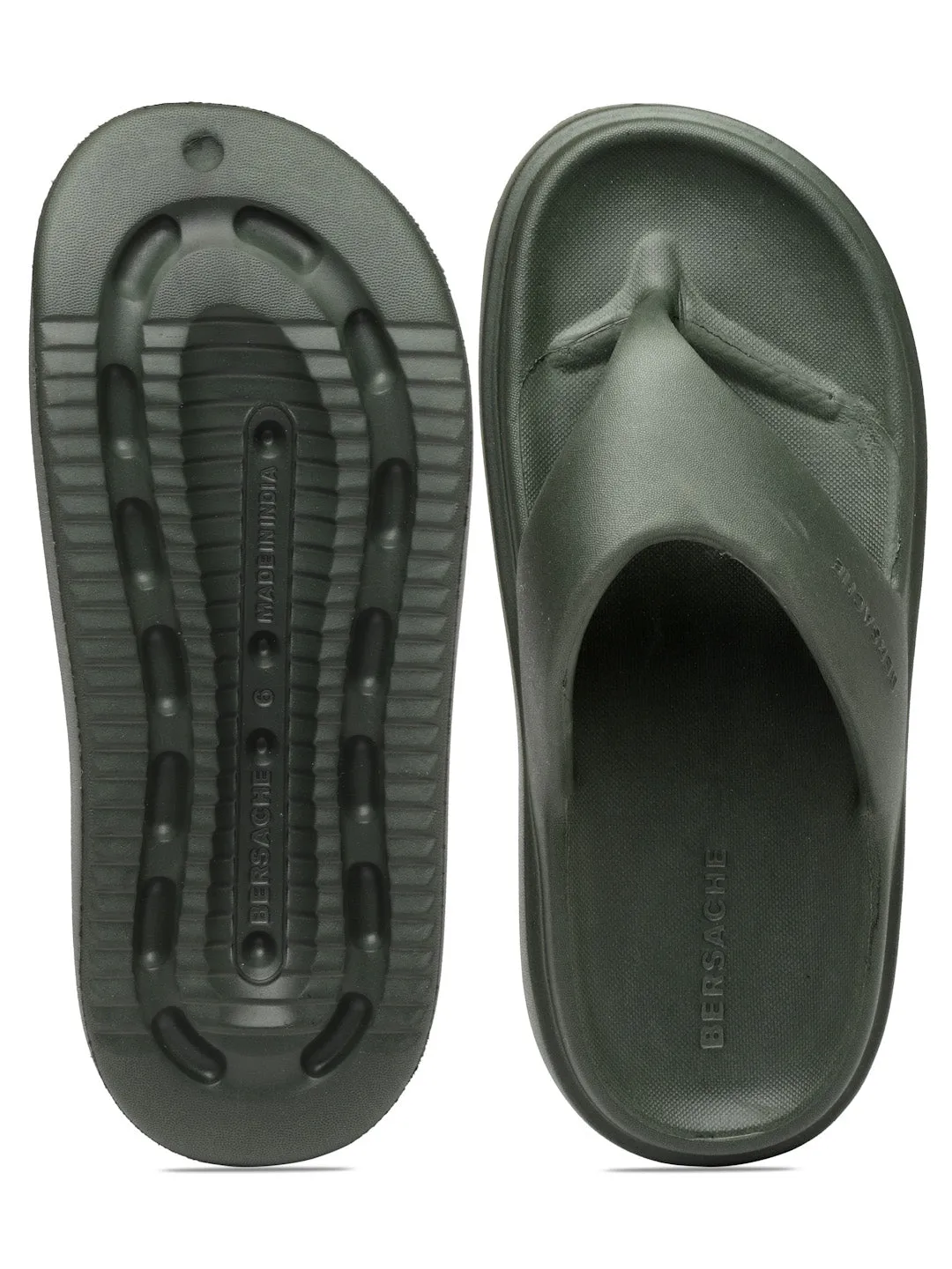 Bersache Extra Soft Classic Casual with  Regular wear with Ultra Soft & Flexibility Technology Flip Flop For women's/Girl's-(6111-Green)