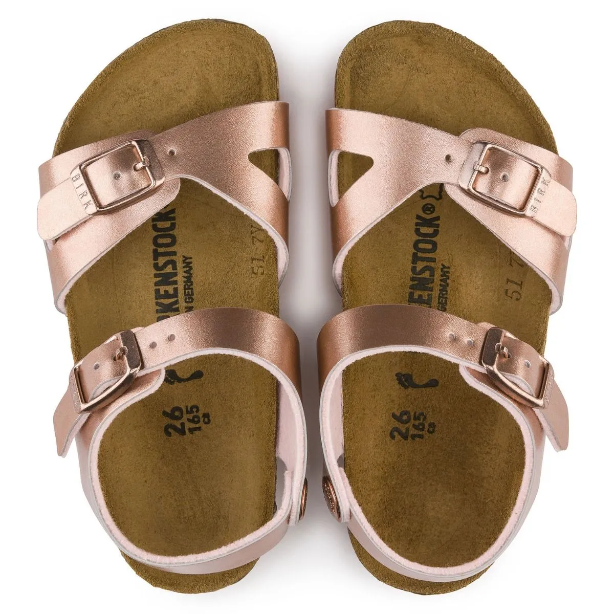 Birkenstock Kids Rio Birko-Flor Soft Metallic Rose Sandals