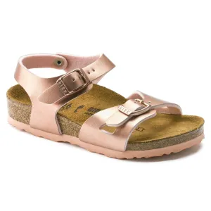 Birkenstock Kids Rio Birko-Flor Soft Metallic Rose Sandals