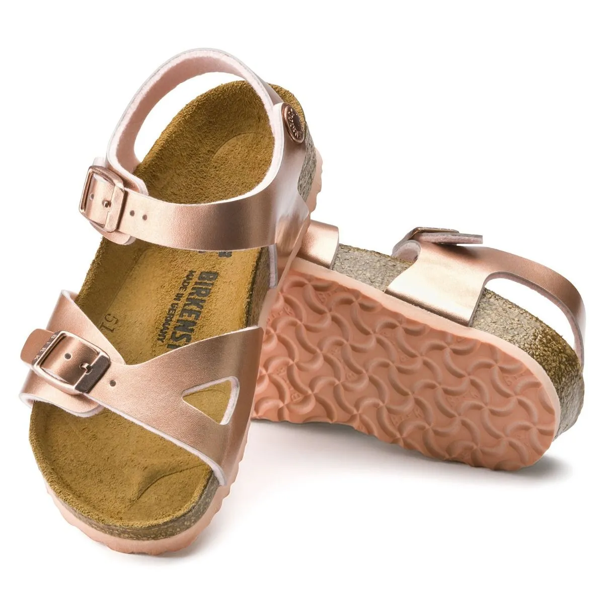 Birkenstock Kids Rio Birko-Flor Soft Metallic Rose Sandals