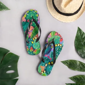 Boho Cactus Flip-Flops