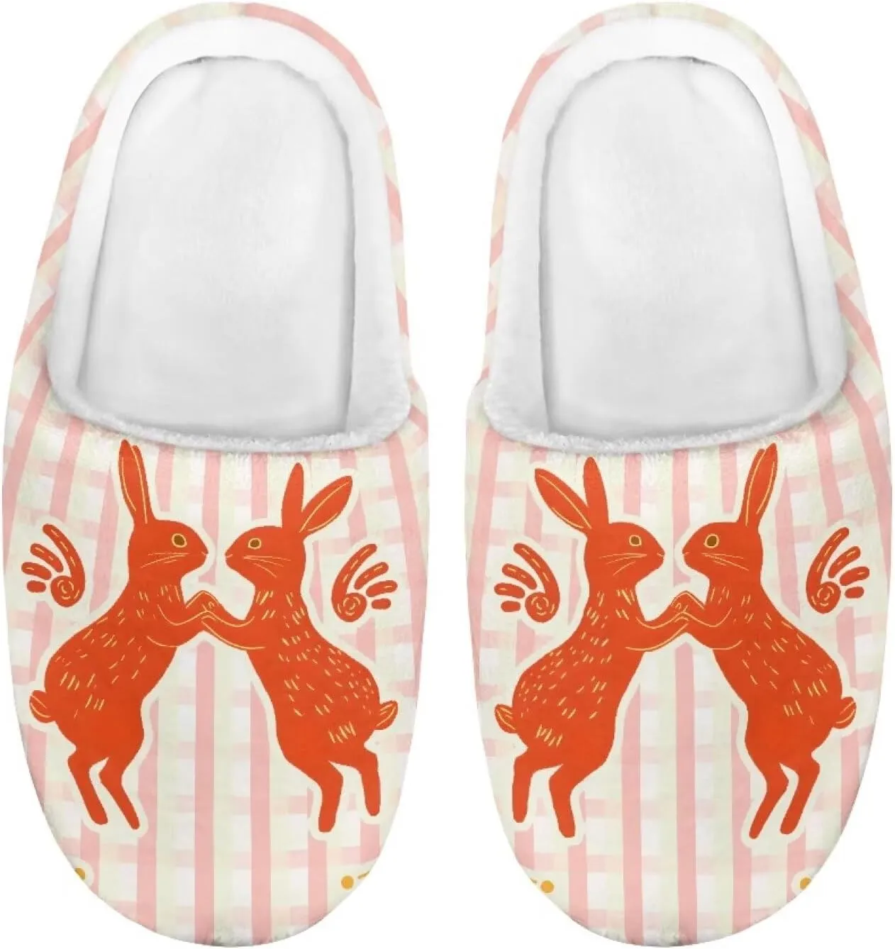 Boy Girls Winter Warm Slippers Cute Fluffy Plush Slippers Animal Print House Shoes Non Slip Indoor Slippers US9-15
