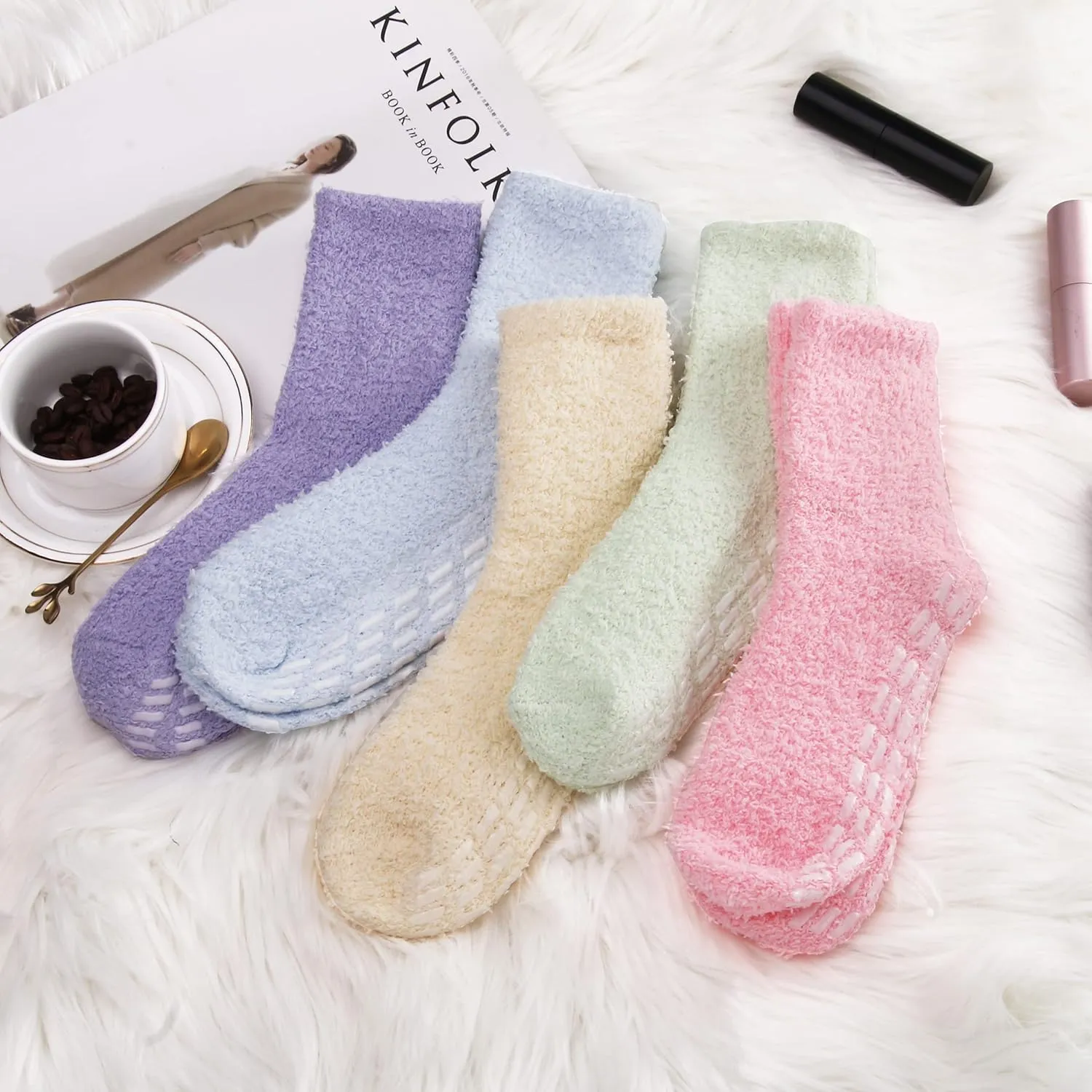 Breslatte Non Slip Hospital Socks with Grips for Women Grip Slipper Socks for Women Gifts