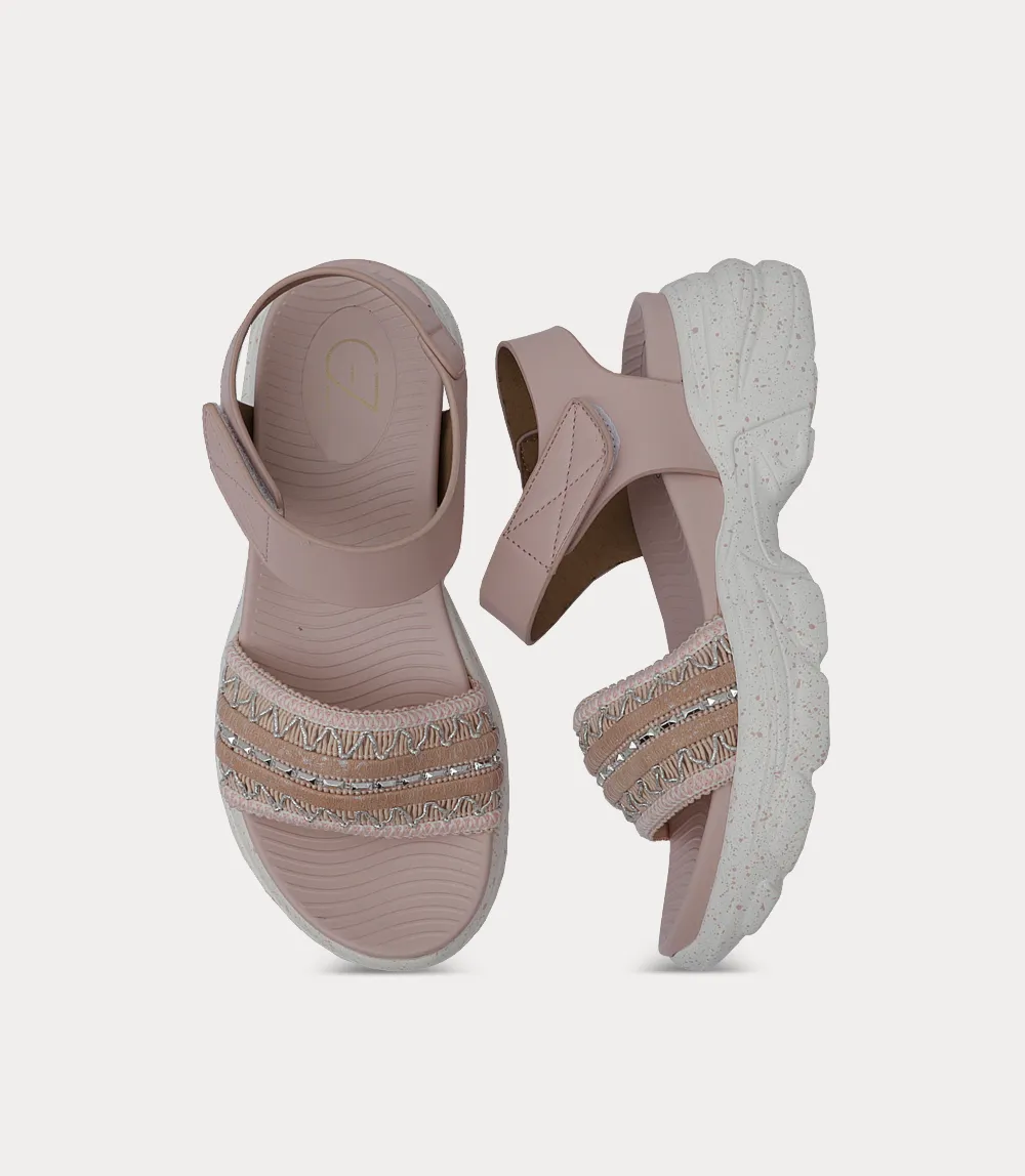 BW10405-PINK-Women Comfort Sandal