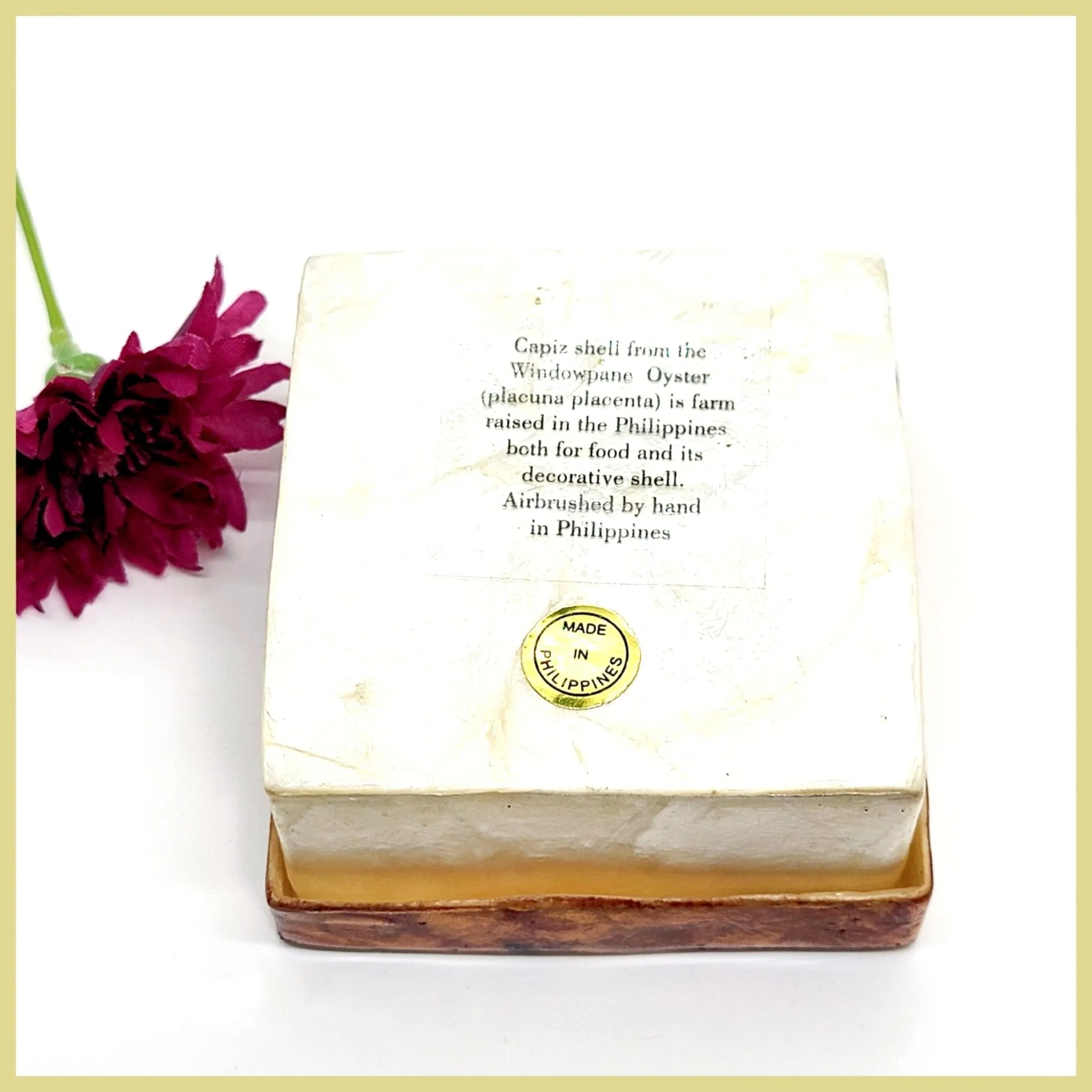 Capiz Shell Painted Trinket Box - Flipflop Blue