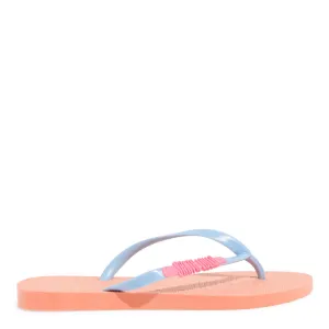 Chinelo Flip Flop Santa Lolla Laranja Soft Tira Azul