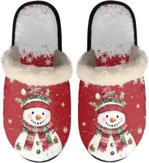 Christmas Slippers Soft Cushion Fuzzy Slippers for Women Indoor Cute Warm Anti-Slip Bedroom Slippers for Kids