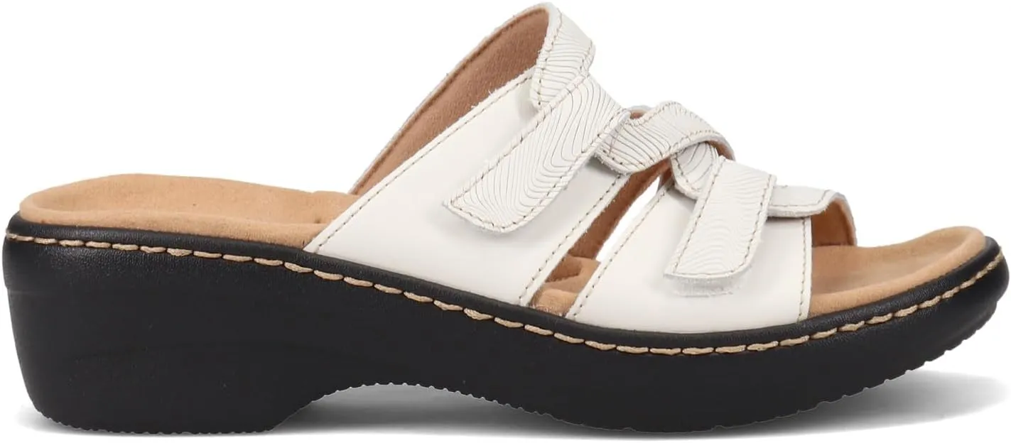 Clarks Women's Merliah Karli Sandal, White, 9 Narrow