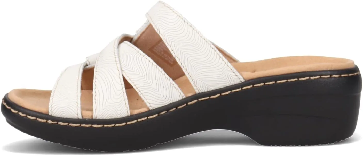 Clarks Women's Merliah Karli Sandal, White, 9 Narrow
