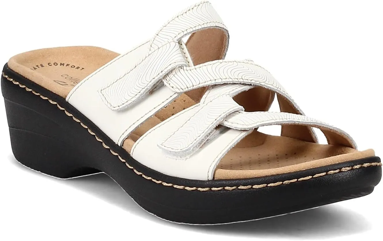Clarks Women's Merliah Karli Sandal, White, 9 Narrow