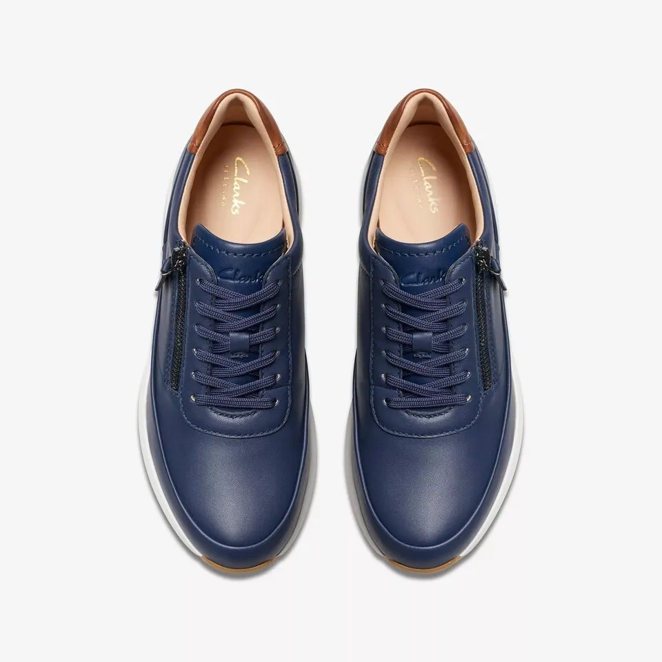 Clarks Women's Tivoli Zip Navy | Sand Combi Leather