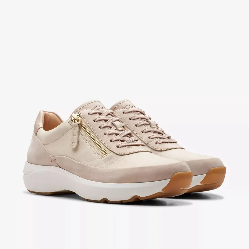 Clarks Women's Tivoli Zip Navy | Sand Combi Leather