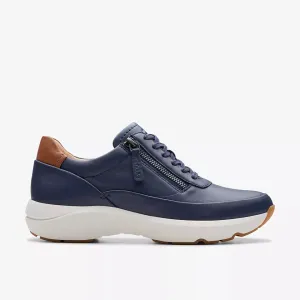 Clarks Women's Tivoli Zip Navy | Sand Combi Leather