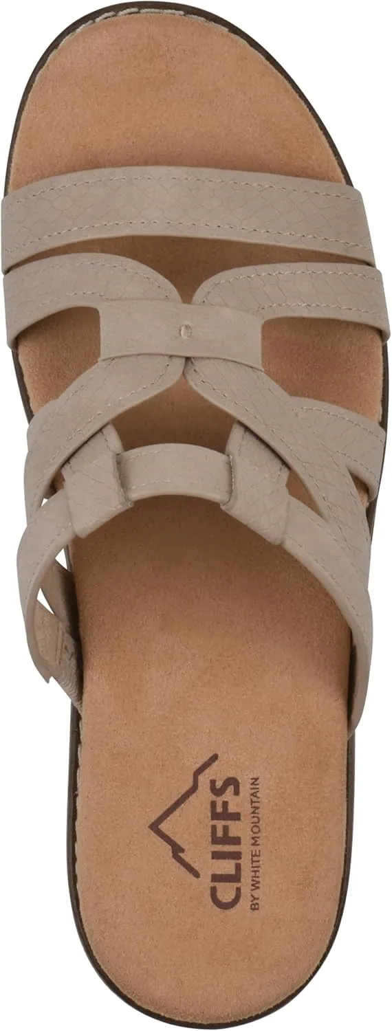 CLIFFS BY WHITE MOUNTAIN Women's Tinisha Strappy Cork Wedge Sandal