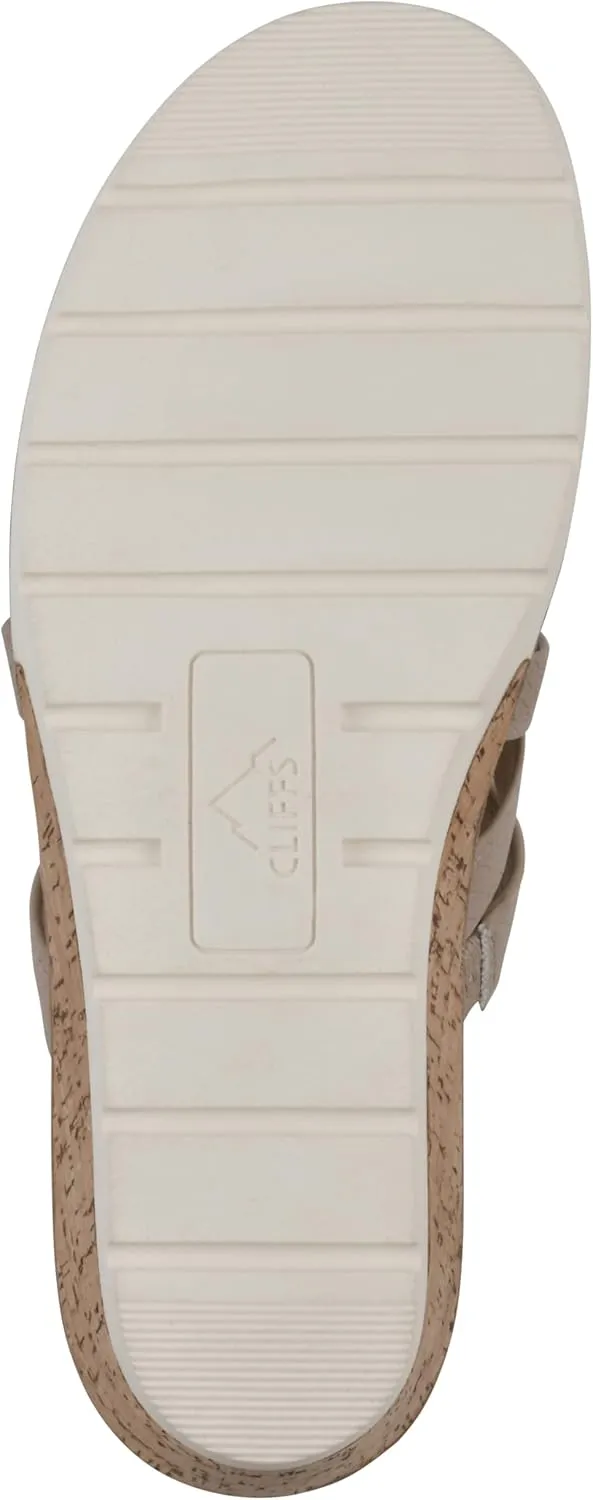 CLIFFS BY WHITE MOUNTAIN Women's Tinisha Strappy Cork Wedge Sandal