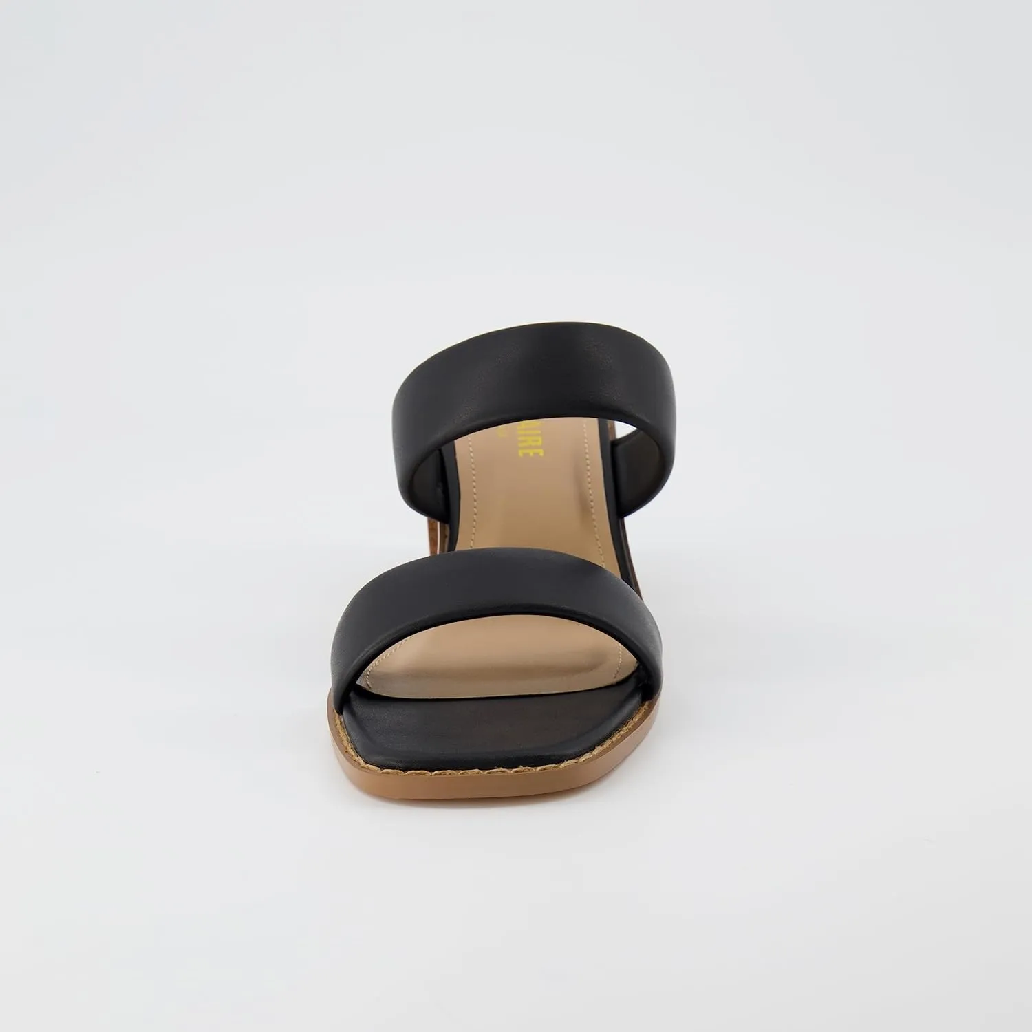CUSHIONAIRE Women's Clever two band block heel sandal  Memory Foam, Wide Widths Available