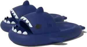 Cute Gradation Shark Slippers Beach Shoes 4CM Thick Soft Sole Summer Shark Slides for Women and Men EVA Non-Slip Bathroom Slippers Sandals indoor and Outdoor
