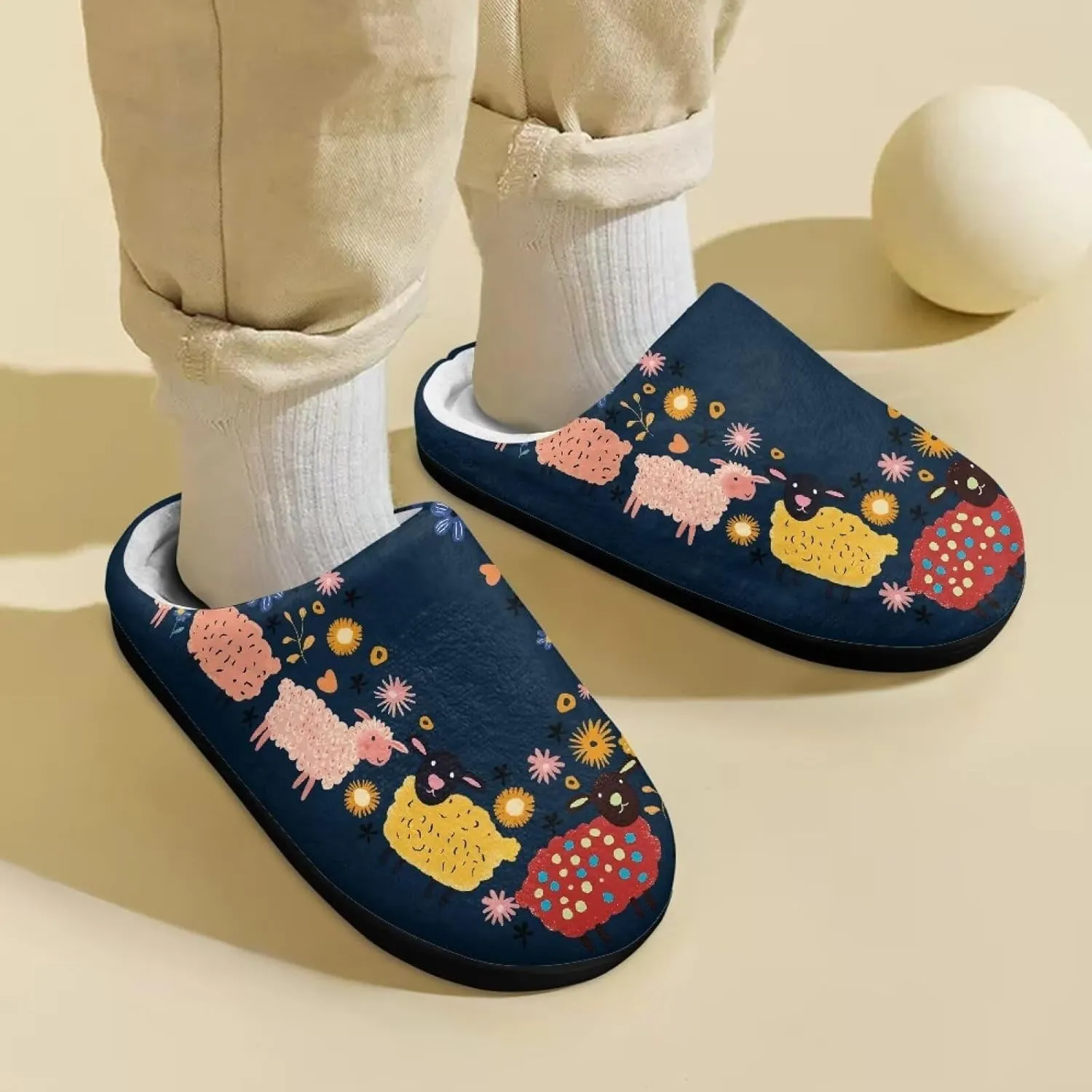 Cute Kids Slippers for Boys and Girls, Soft Warm Home Slippers for Winter, Anti-Slip Closed Toe Fuzzy Slippers