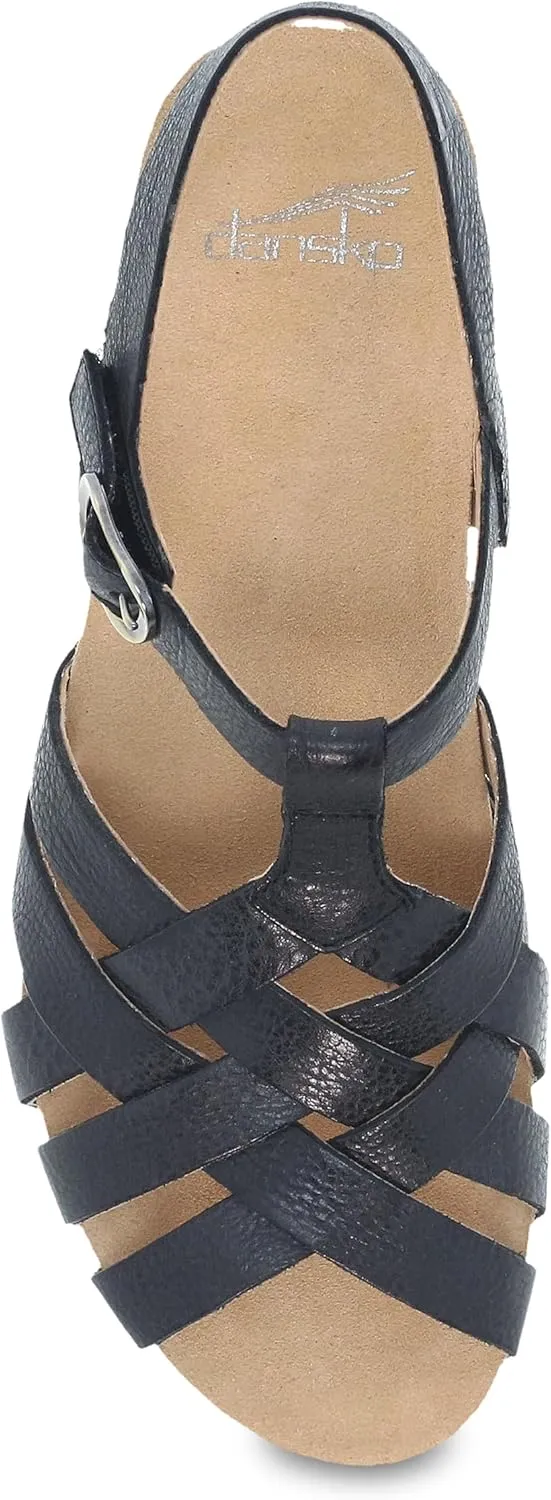 Dansko Tinley Fisherman Wedge Sandal for Women - Cushioned, Contoured Footbed for All-Day Comfort and Support - Adjustable Hook & Loop Straps with Buckle Detail