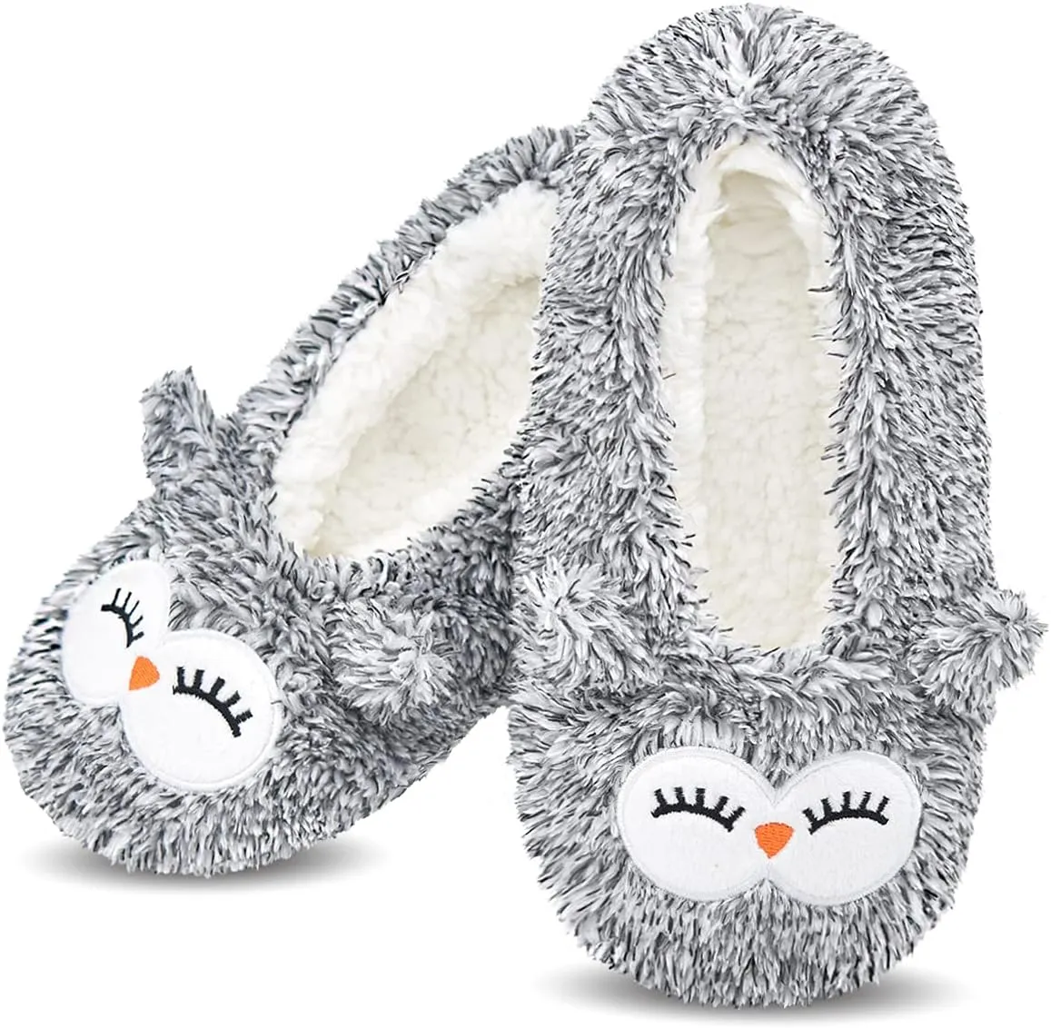 DICUIRD Kid's Animal Slipper Socks, Cartoon Cozy Fleece Indoor Kids Slipper, Fluzzy Warm Bedroom Shoes