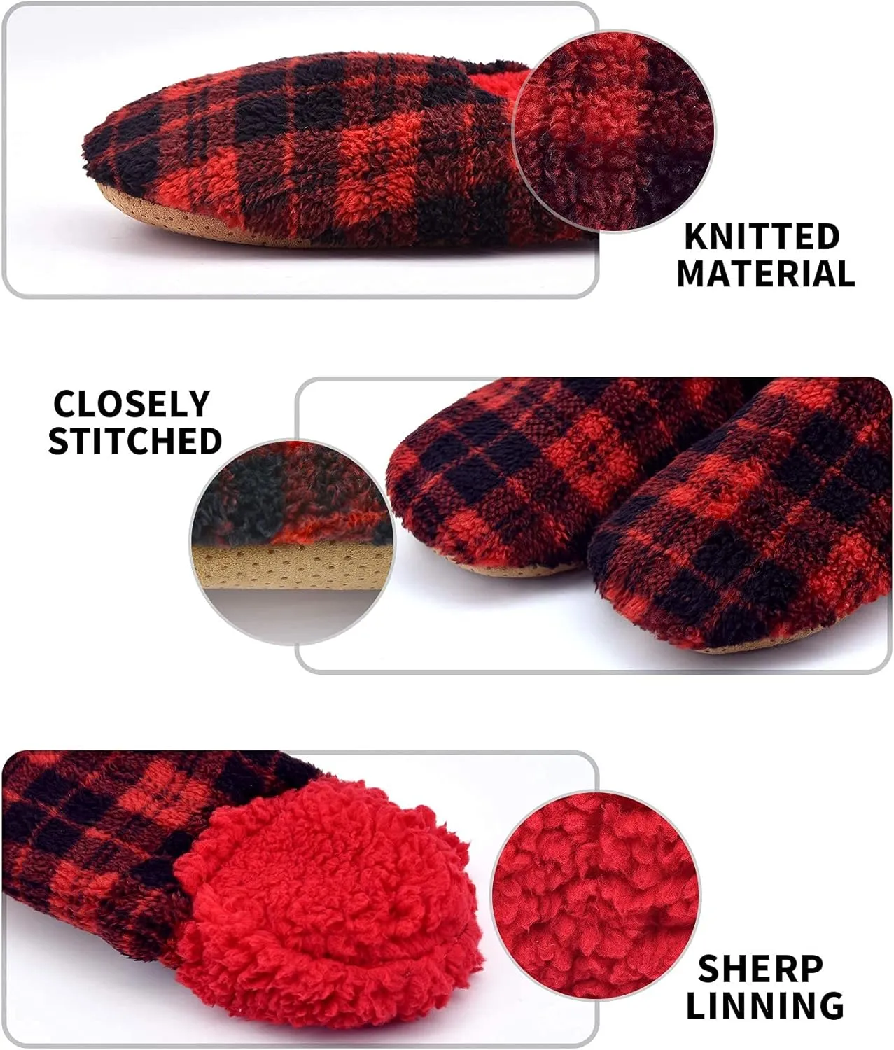 DICUIRD Mens Slipper Socks With Non Skid Bottoms, Warm Slipper Socks With Grippers For Men, Fuzzy House Fabric Slippers