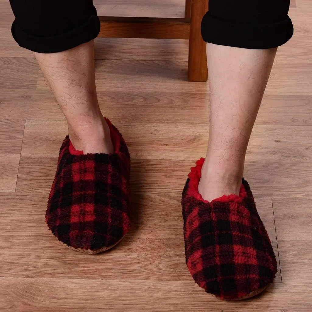 DICUIRD Mens Slipper Socks With Non Skid Bottoms, Warm Slipper Socks With Grippers For Men, Fuzzy House Fabric Slippers