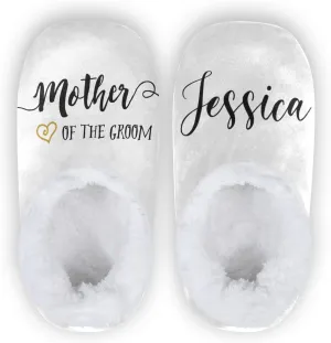 DOMIKING Bride Custom Wedding Bride Slippers Bridesmaid Personalized Bridal Warm Slippers for Bed Bedroom Indoor Guest M