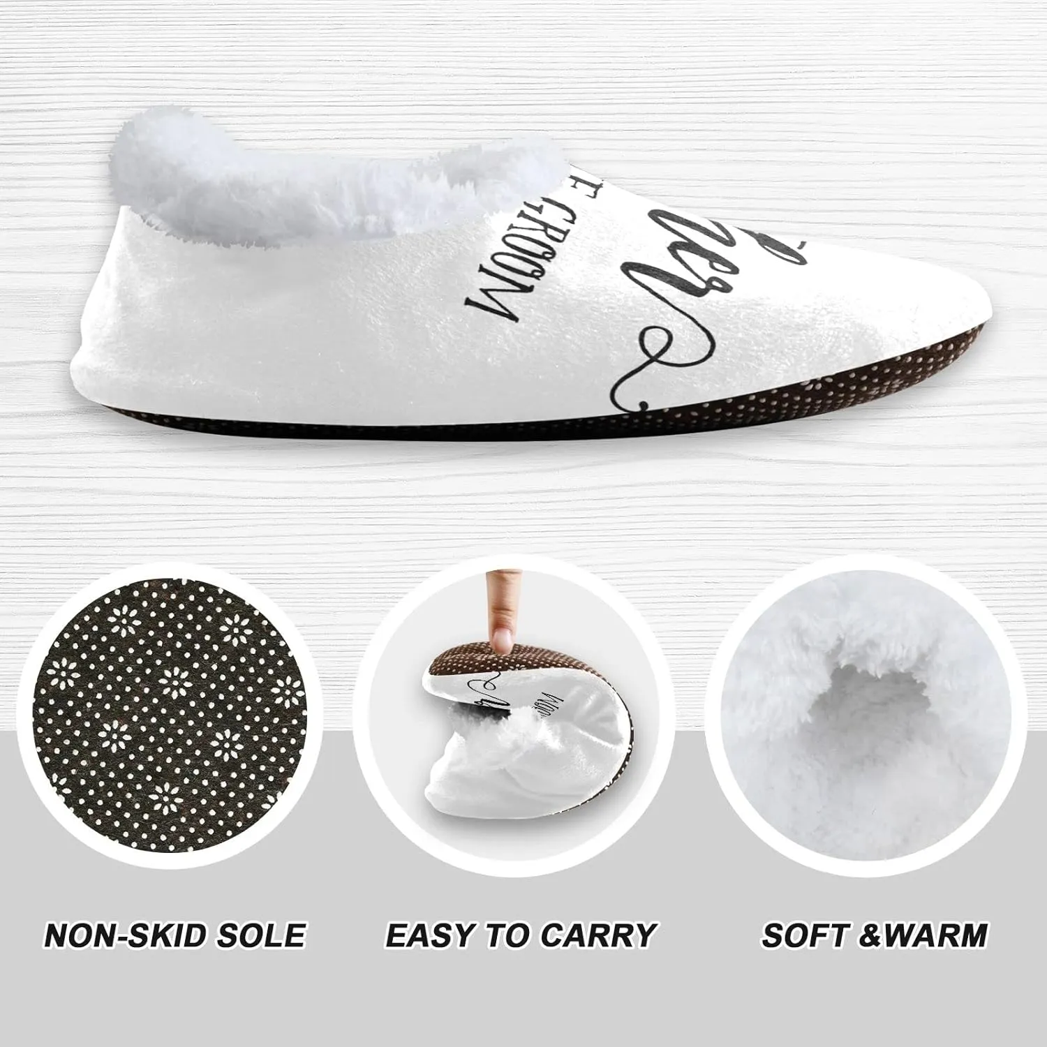 DOMIKING Groom Wedding Bride Slippers Bridesmaid Bridal Bed Slippers for Unisex Women Men M
