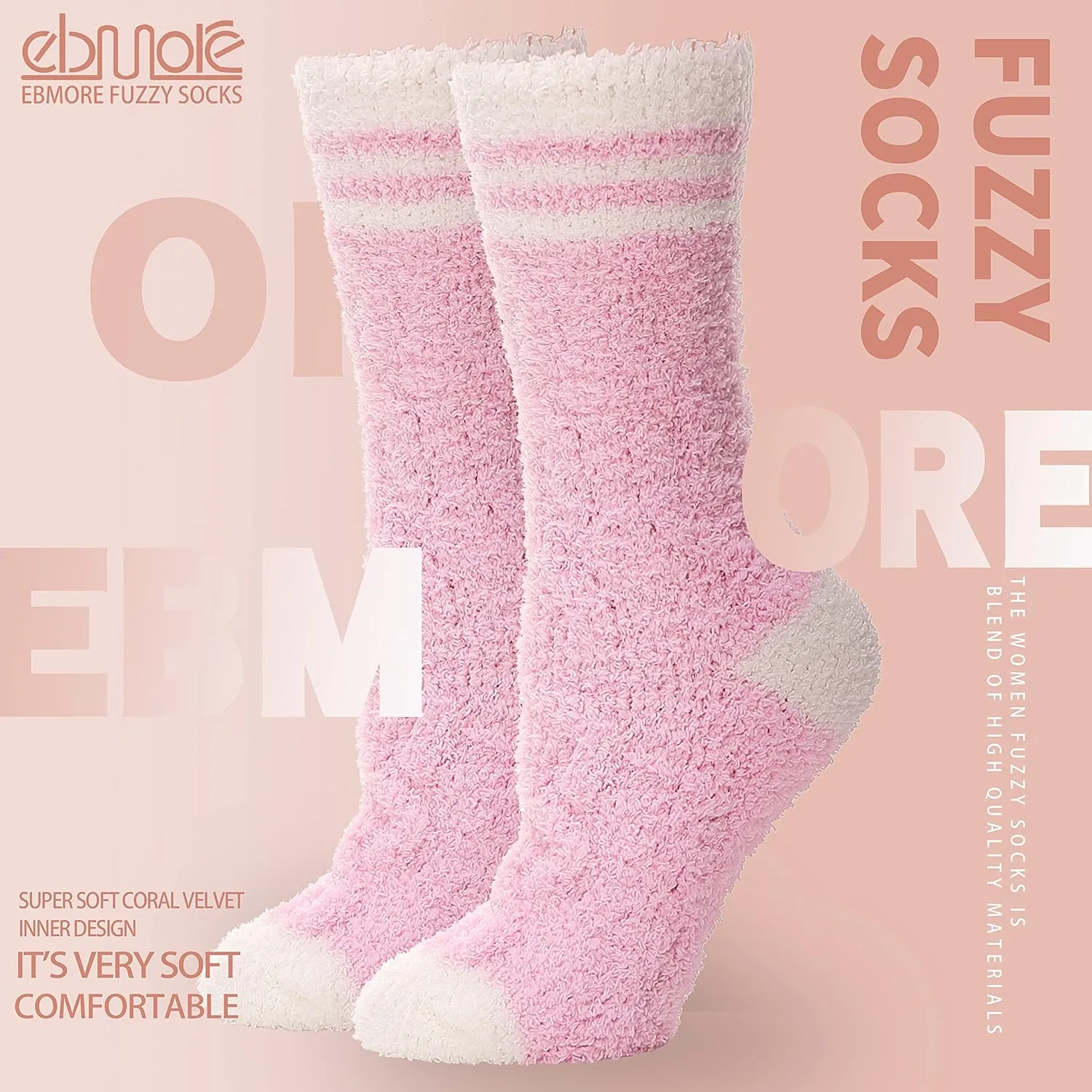 EBMORE Womens Fuzzy Socks Fleece Fluffy Cabin Plush Warm Sleep Soft Cozy Winter Adult Socks