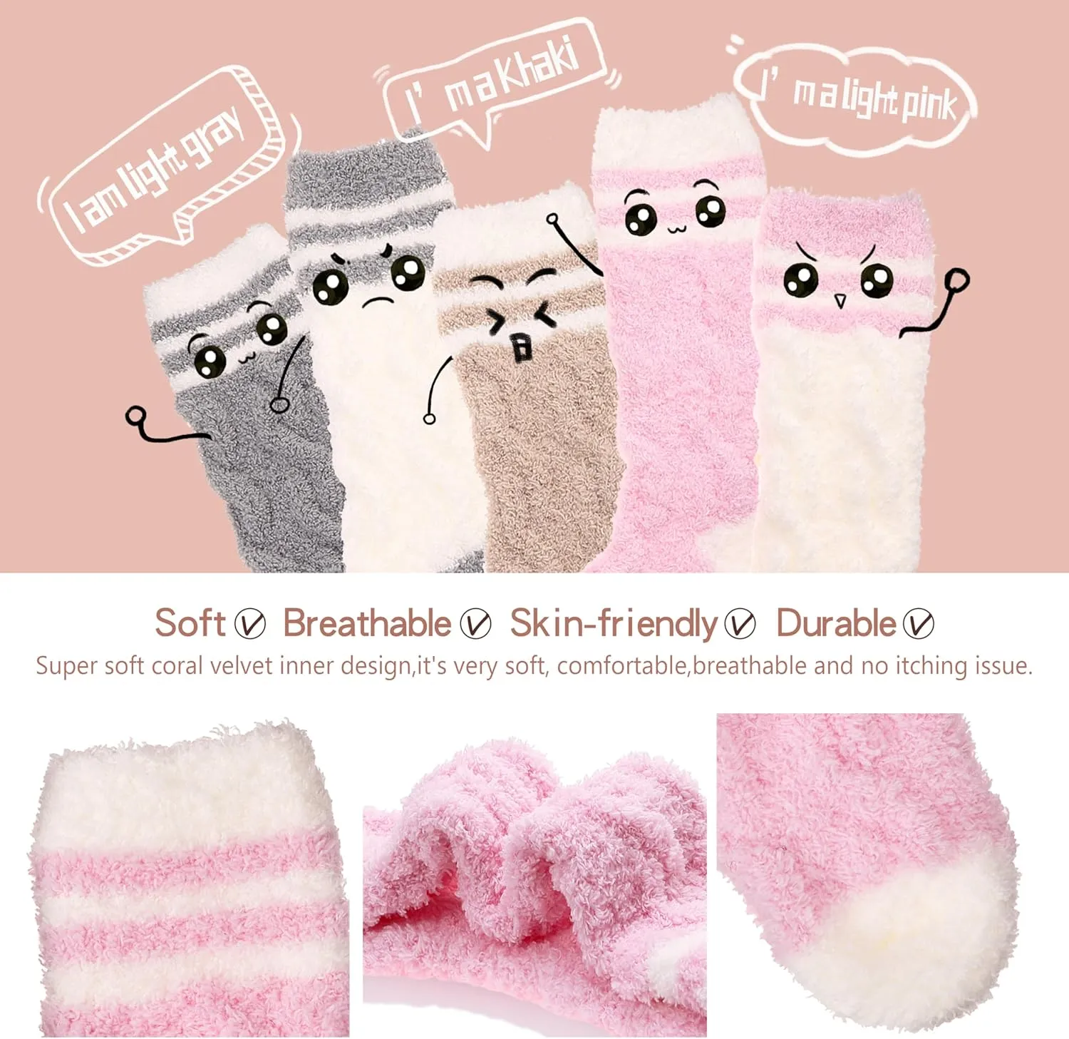 EBMORE Womens Fuzzy Socks Fleece Fluffy Cabin Plush Warm Sleep Soft Cozy Winter Adult Socks