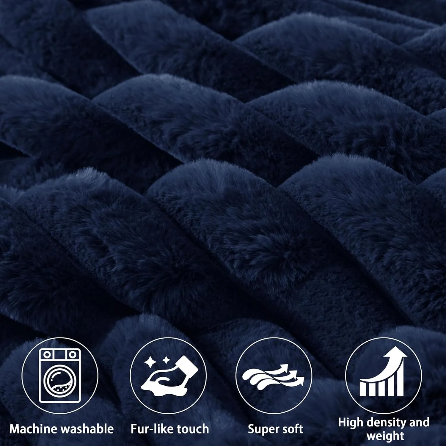 Faux Fur Headboard Pillow with 2 Pack Neck Roll Pillow Large Headboard Pillow Soft and Supportive with Removable Cover (Blue, King)