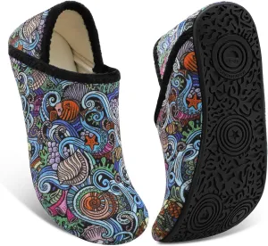 Fires Womens Mens Slippers with Rubber Sole Soft-Lightweight House Slipper Socks Around House Shoes Non Slip Indoor/Outdoor