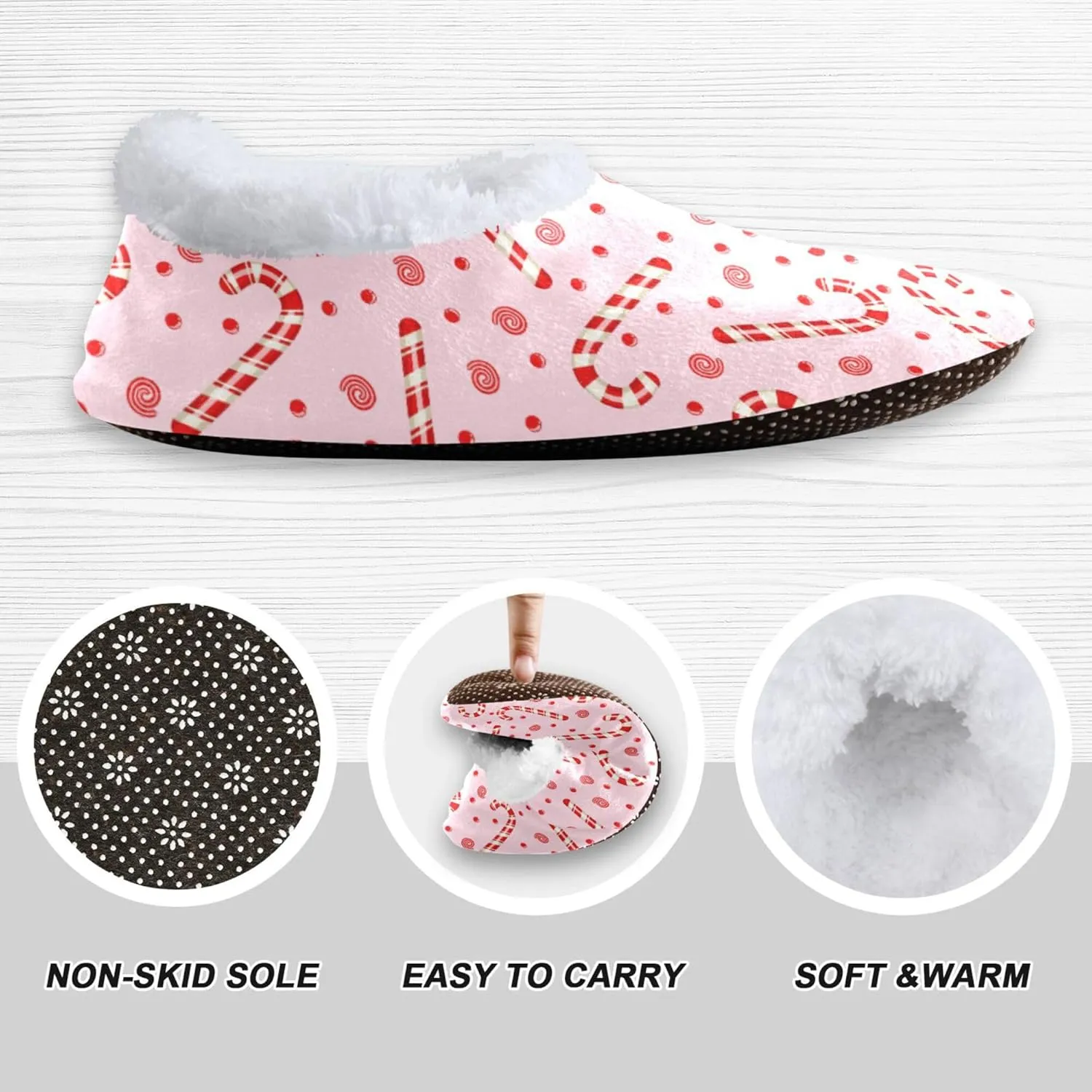 Fisyme Kids Slippers Boys Girls Warm Soft Indoor House Slipper Socks Home Shoes